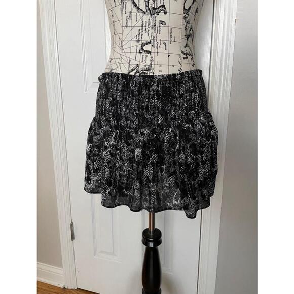Chiffon Vintage Y2K Pleated Abstract print Wide Elastic Waist Whimsygoth coastal - Picture 1 of 3